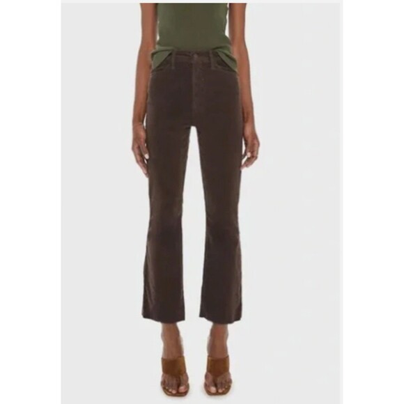 Women's Mother The Hustler Ankle Fray Corduroy Pants Hopscotch Brown Size 25 - Picture 1 of 12